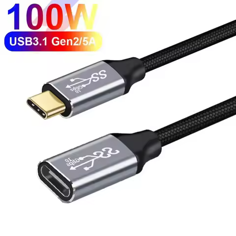 USB C 3.1 Gen2 10Gbps Extension Cable Type C to C PD 100W QC4.0 3.0 5A Fast Charging Cable For MacBo