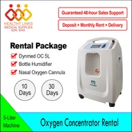 Rental Dynmed Oxygen Concentrator 5L + Bottle Humidifier + Nasal Oxygen Cannula (10 Days / 30 Days)