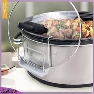 (VIP)  Stainless Steel Lid Stand Pot Side Hanging Lid Holder Stainless Steel Slow Cooker Lid Holder with Silicone Sink Hand Free Kitchen Organizer Rack for Easy Cooking