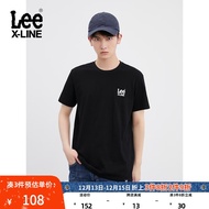 Lee XLINE22新款标准版圆领logo印花多色男短袖T恤 LMT0000814LE 黑色（白logo） S