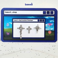 Unisex White Stone Cross Advice • Lamontshop (0.8mm body)