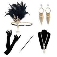 1920s Makeup Ball Feather Headwear Retro Hairband COSPLAY Party Halloween Ball Hair Accessories The 