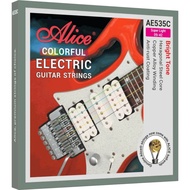 Alice AE535C-SL 09-42 Colorful Copper Alloy Electric Guitar Strings, Super Light 6-Pc Set