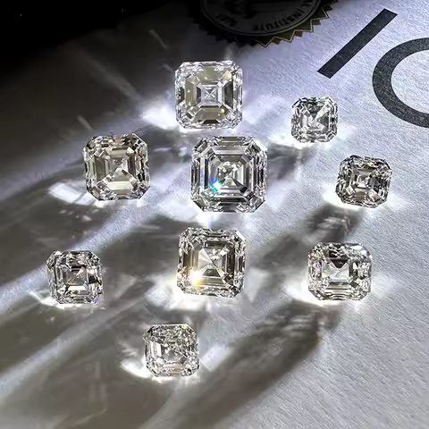 HPHT CVD IGI Certificated Lab Grown Diamond Asscher Cut Loose Stone Gemstone for Custom Jewelry