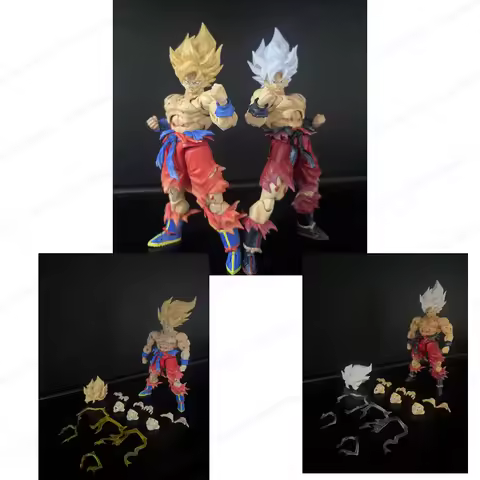 N&T Studio Dragon Ball SHF Super Saiyan Son Goku Battle Damaged 3.0 Bare Body Articulated Anime Acti