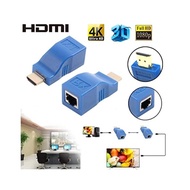 2pcs 4K HDMI Extender Mini RJ45 Ports to 30m HDMI Extension Cat 5e/6 STP LAN Ethernet Cable Converter for HDTV HDPC
