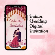 Indian Digital Wedding Card, Kad Perkahwinan Digital, E-Card Invitation, Wedding Invitation