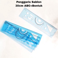 MJ 30cm ABC Screen Printing Ruler + Shape / Ruler