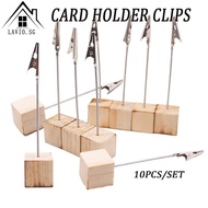 [SG] 10pcs/Set Wooden Place Card Holder Clips Favors Place Card Holder Table PhoMemo Number Name Cli
