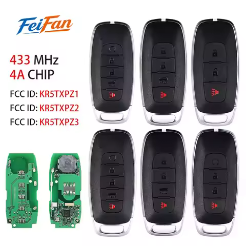 FeiFan 4A Chip 433MHz KR5TXPZ1/Z2/Z3 Proximity Car Remote Key For Nissan Rogue Kicks X-Trial Ariya V