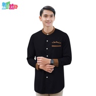 ulikids baju koko muslim pria terbaru 2022 koko pria dewasa kurta - hitam liscoklat l