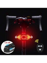 自行車尾燈usb智慧無線遙控轉向信號警示燈