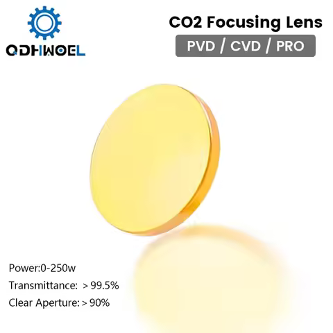 QDHWOEL CO2 Focusing Lens USA CVD China PVD ZnSe Dia 15 18 19.05 FL38.1 50.8 63.5 for CO2 Laser Engr