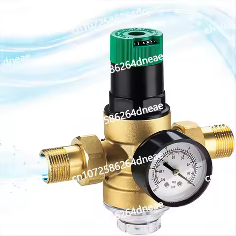 Pressure Regulator Water 3/4 Inch, Water Pressure Regulator with Water Pressure Gauge and Mesh Filte