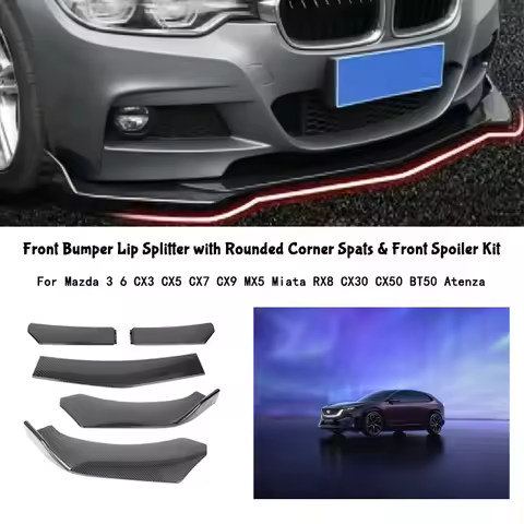 5-Segment Adjustable Front Bumper Lip Splitter Body Kit For Mazda 3 6 CX3 CX5 CX7 CX9 MX5 Miata RX8
