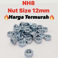 ( 1PCS ) NH 8 (12) 12MM NUT / NUT SIZE 12MM SCREW M8 NUT NUT SAIZ 12MM ( NH8 ) nut saiz 12 NH8