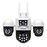 (8MP) SriHome SH069 WiFi CCTV Quad Lens 4-Camera View 4-Video Record | Night Vision | Phone View | T