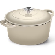 P&P CHEF 6QT Enameled Dutch Oven, Cast Iron Dutch Oven Pot with Lid for Bread Baking, Enameled Casse