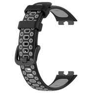 Tali untuk Huawei Band 10 9 Tali Pita Silikon Bernapas Dua Warna Pria Wanita untuk Jam Tangan Pintar