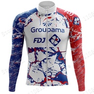 2026 STYLE 2022 FDJ Team Cycling Jersey Set Mens Winter Clothing Suit Long Sleeve MTB Bike Road Pant