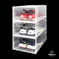 Abbaware Transparent Shoe Box Superclear/ Kotak Kasut /Stackable Shoes Rack/ Shoe Storage Box/ Shoe Cabinet/ Rak Kasut