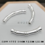 Thick Pure Silver 999 Accessories Braided Elbow Benming Year Leaf Bamboo Sterling Silver Red Bracele