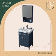 Design Plan Bathroom Space Aluminium Integrated Washbasin Cabinet With Mirror Cabinet