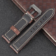 ❡✣℡ Men Brown Watch Band 20mm 22mm 24mm 26mm Genuine Leather Watches Strap Black Pin Buckle Wristwatch Accessories Replacement Belt