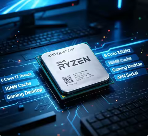 Stable Daily AMD Ryzen 5 2600 AM4 CPU 6C12T 12nm Low Noise Multi-task Office Light Gaming Processor 