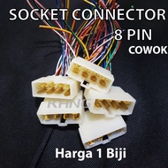 [8 pin] 8 PIN CONNECTOR SOCKET (INCLUDING SKUN AND CABLE) NYLON MATERIAL