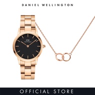Daniel Wellington Gift Set - Iconic Link 28mm Rose gold Black + Elan Unity Necklace Rose gold - Wat
