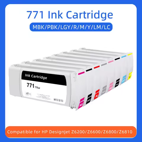 771 Ink Cartridge Compatible For HP DesignJet Z6200 Z6600 Z6800 Z6810 Printer 775ML B6Y15A B6Y21A