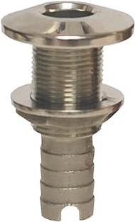 Groco Stainless Steel Straight Hose Thru-Hull Fitting for 1-1/2-Inch Hose