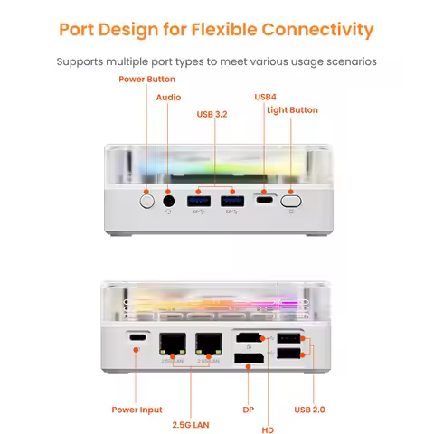 Mini Pc Ordenador Genmachine AMD Ryzen 9 6900HX ES Mini PC Windows 11 WiFi 6 Gaming PC DDR5 4800MHz