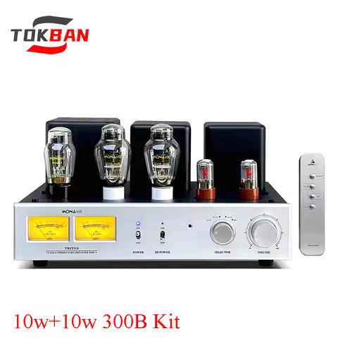 TOKBAN 10w*2 274B+300B Vacuum Tube Amplifier DIY KIT High Power Bluetooth 5.0 Vu Meter with Remote C
