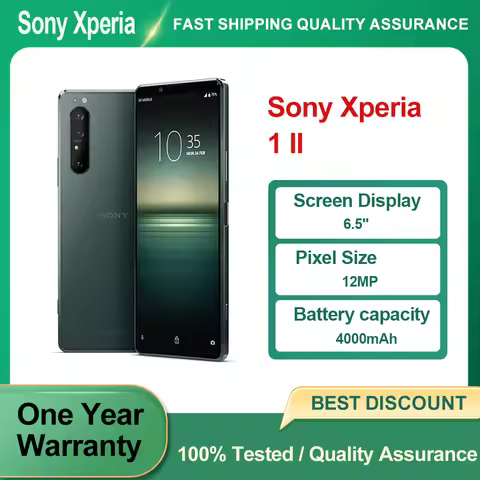 Refurbished Unlocked Sony Xperia 1 II Original Bluetooth Fingerprint 12MP 6.5" inches Phone 5G Good 