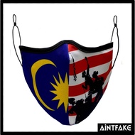AIntfake Merdeka Design - Reusable & Washable 3 Layers Fabric Facemask with Adjustable elastic