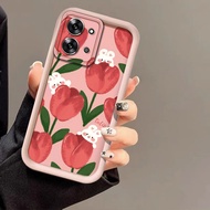 Case Redmi 15C 4G Red heart Smiling Flower pattern Thickened shock-resistant and soft phone case E7S