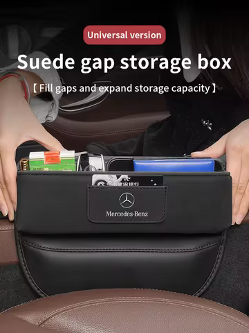 Car Seat Crevice Slot Organizer Chamois Fur Storage Box For Mercedes-Benz A B C E V R-Class A45 C43 