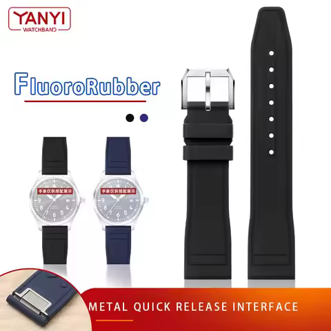 FKM Fluororubber Watchband for iwc watch Strap IW328201/03/05 IW388108 Waterproof Rubber Watch Band 