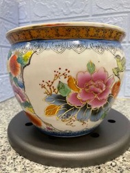 60-70 年代 手繪花鳥魚藻 小缸 