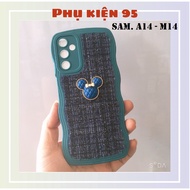 Samsung A14 - M14 Soft TPU case with square border camera bow and cute animal attachment