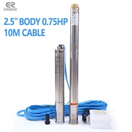 2.5Inch 0.75HP Submersible Pump 220V 60Hz Stainless Steel Deep Well Pump Submersible Bore Pump Impel