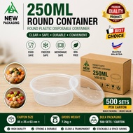 R8 FC250 Bekas Makanan Bulat 250ML dengan Penutup (500 Sets/CTN) – Round Disposable Food Container
