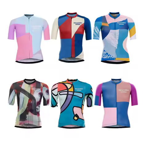 Rocacorba Girona Team Cycling Jersey Men Breathable Bike Wear Clothing Short Sleeve Mtb Maillot Ropa