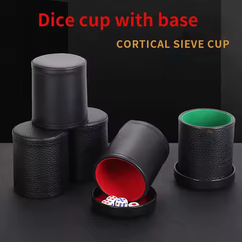 1Pcs Velvet Leather Sieve Cup Dice Set Bar Sieve Cup with Base Dice Cup Dice