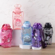 800ml Botol Air Water Bottle Kids Straw Botol Transparent Kawaii CartoonTravel School