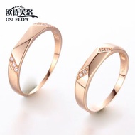 Free Shipping Finger Ring 欧诗芙洛正品纯14K金俄罗斯Au585紫金情侣戒指彩金玫瑰金新款亮钻 Cincin
