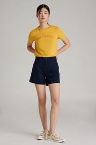 Mc jeans กางเกงขาสั้นผู้หญิง เอวสูง สีกรมท่า MCJZ078