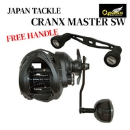 OPASS CRANX MASTER SW300PG #BLACK OVERHEAD REEL WITH EXTRA HANDLE